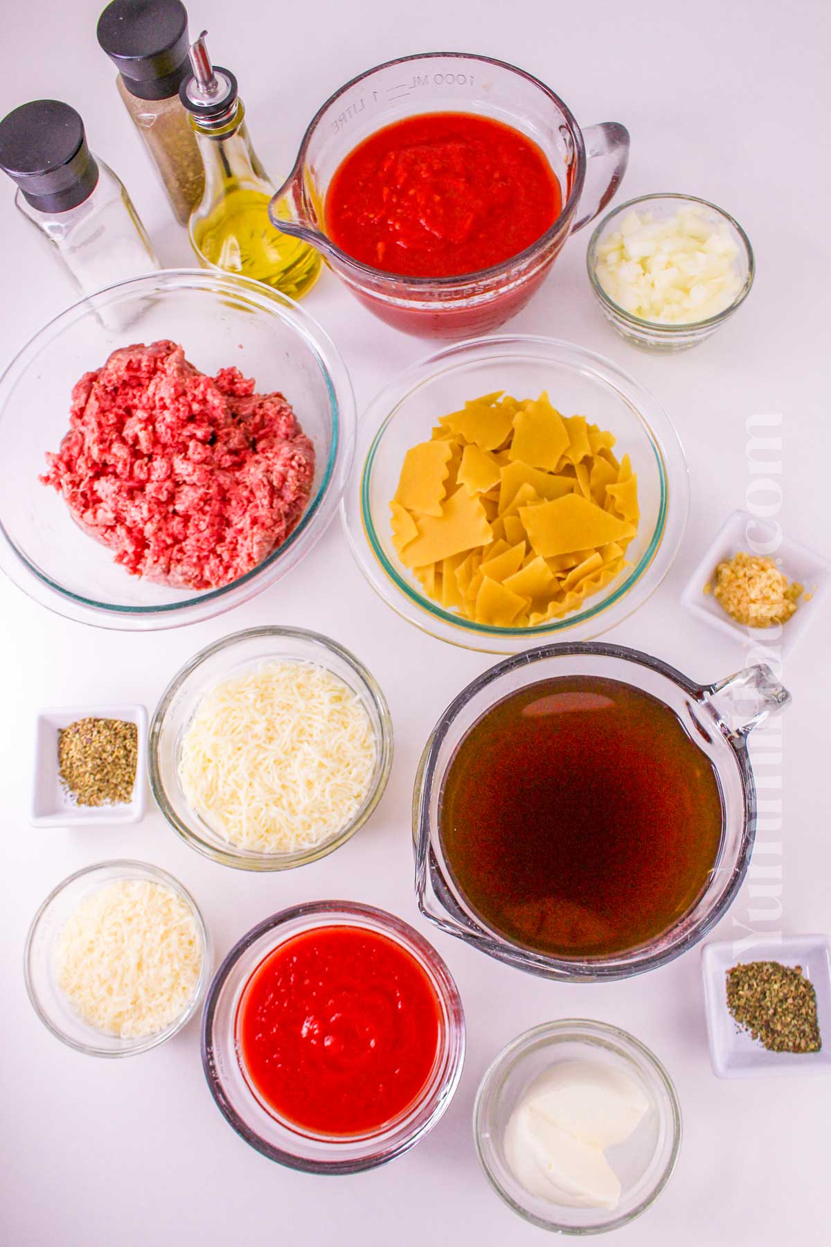 One-Pot Lasagna Soup ingredients