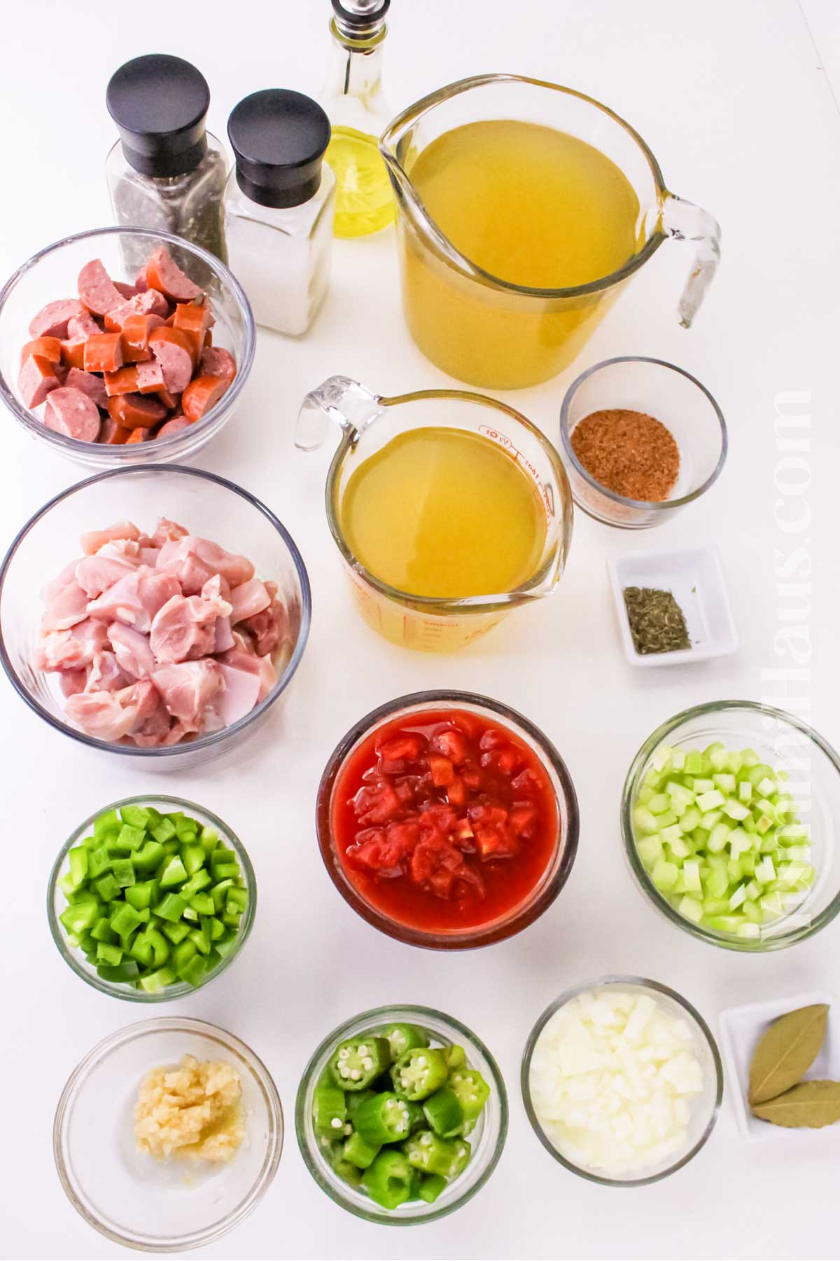 Chicken and Sausage Gumbo ingredients