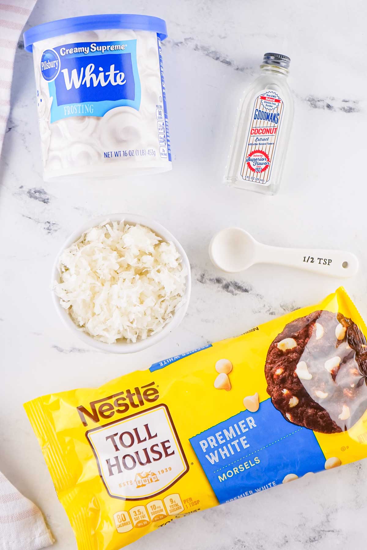 Coconut Fudge ingredients