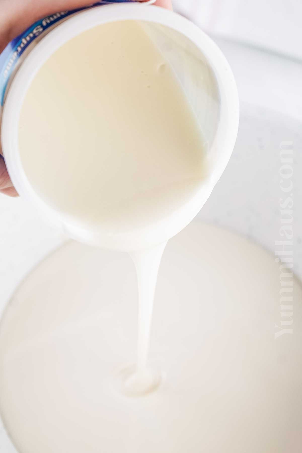 making fudge with frosting