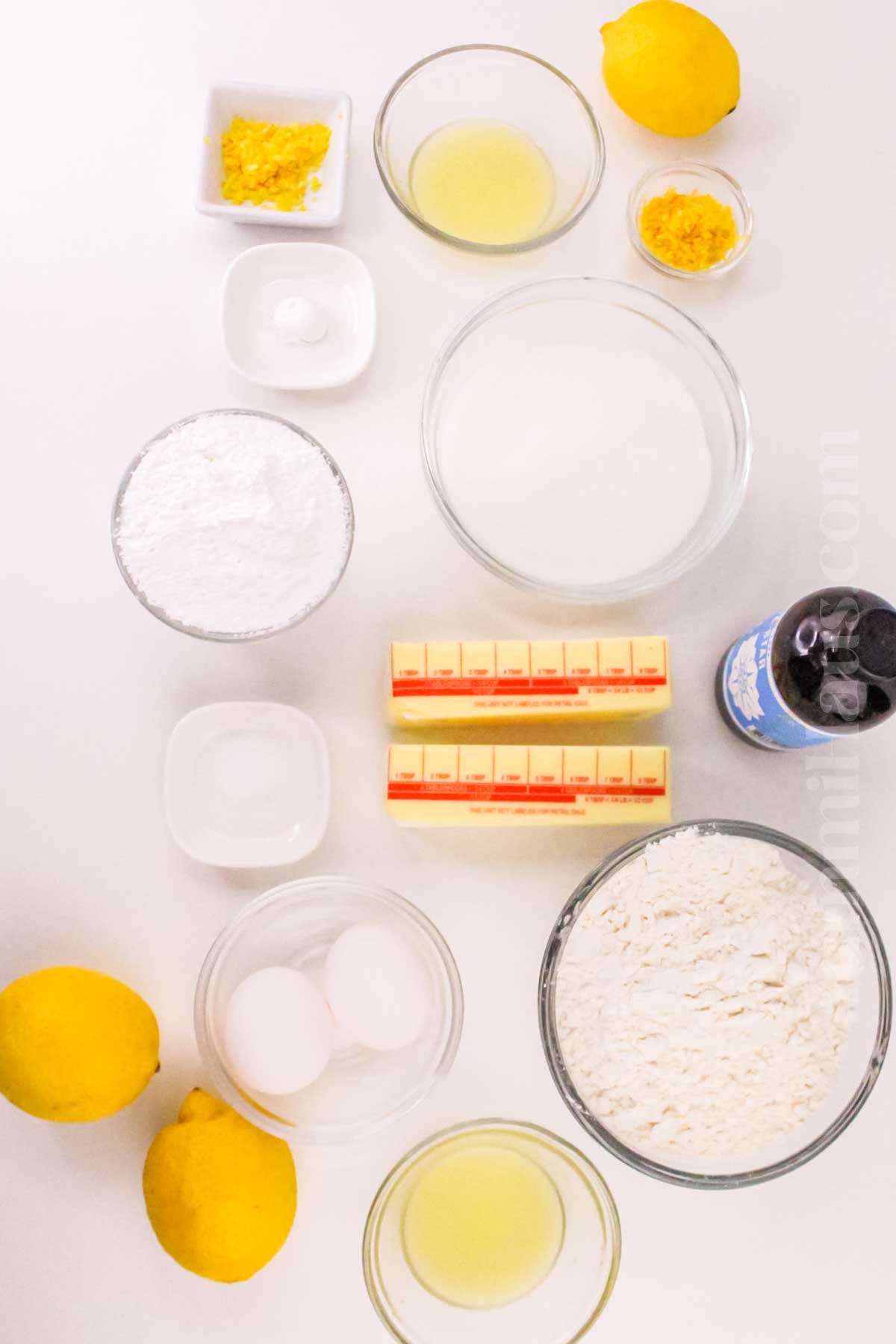 Lemon Cookie Bar ingredients