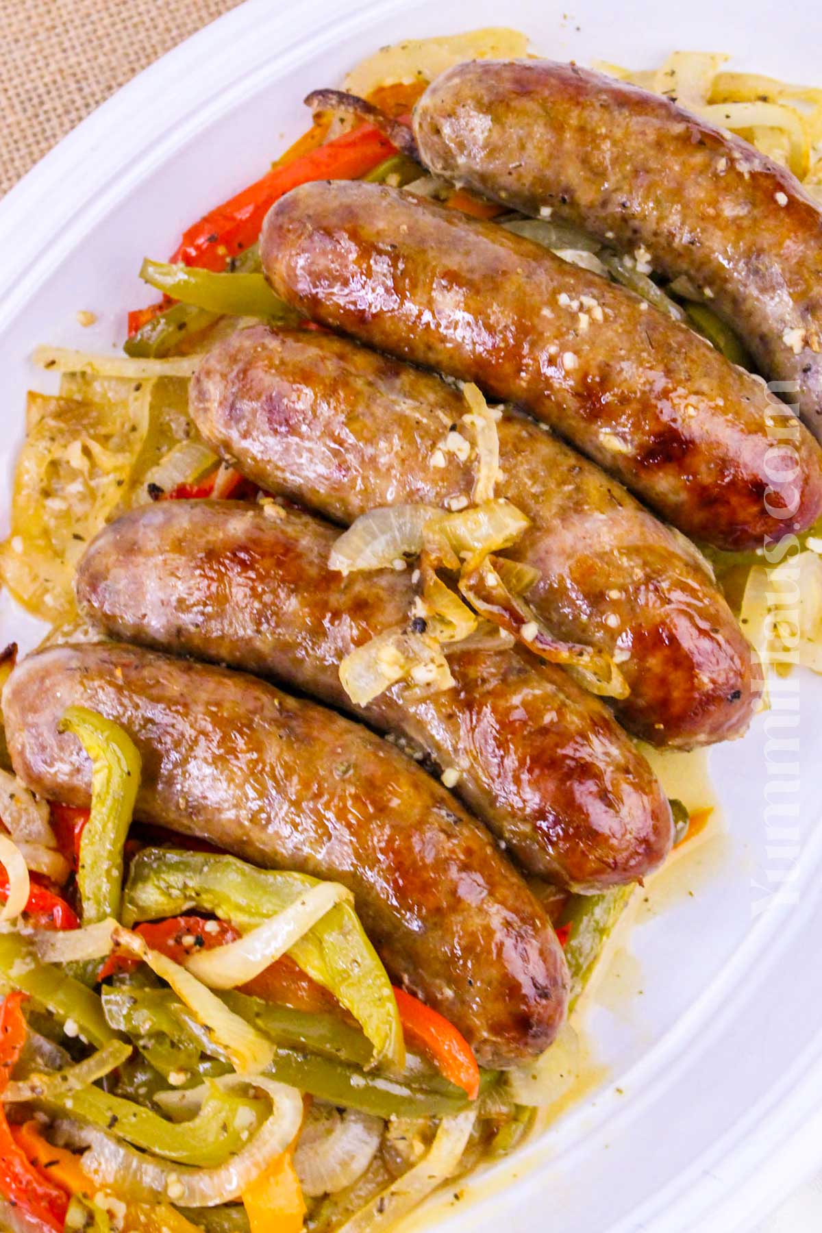 weeknight meal with baked sausage