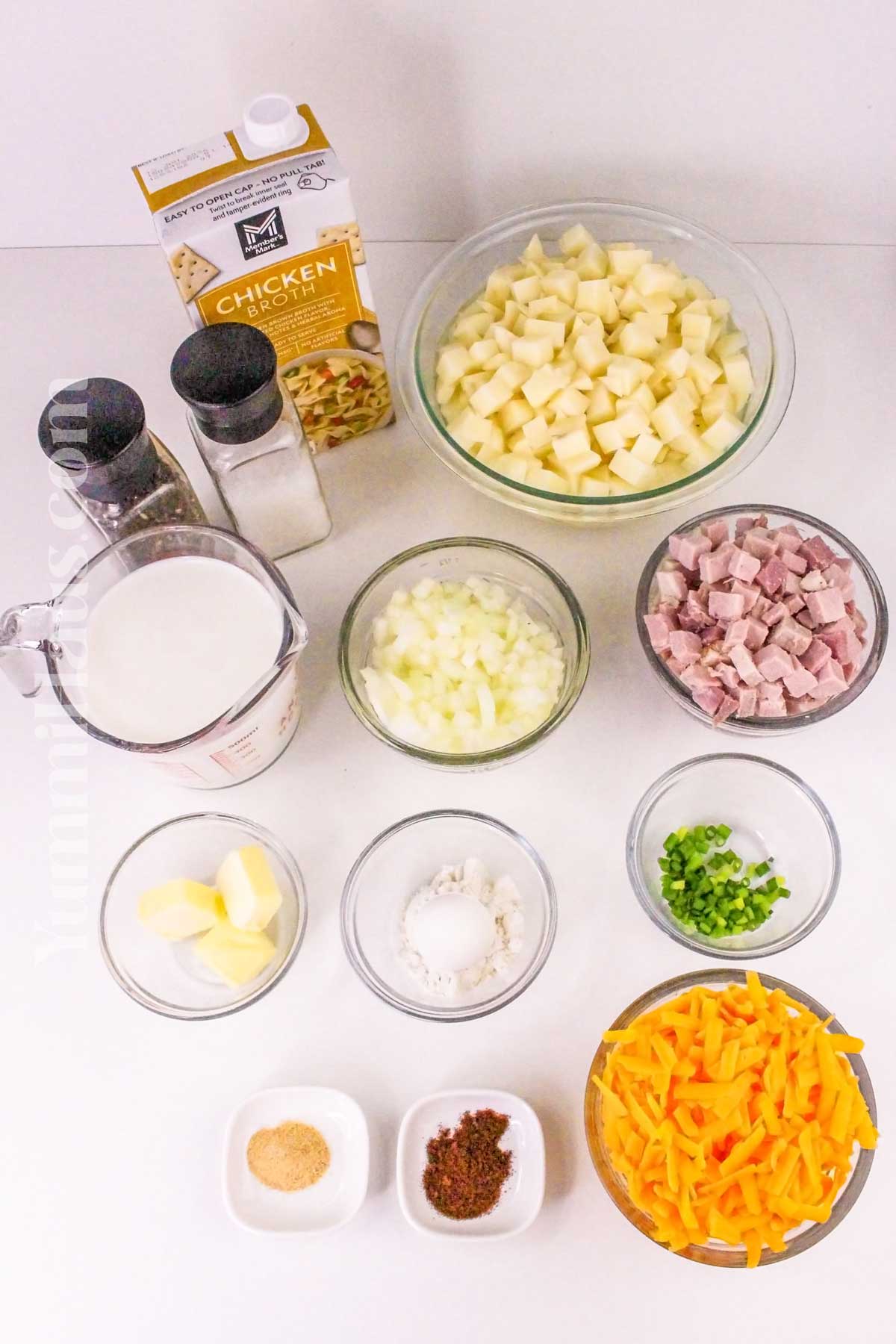 Cheesy Ham and Potato Soup ingredients