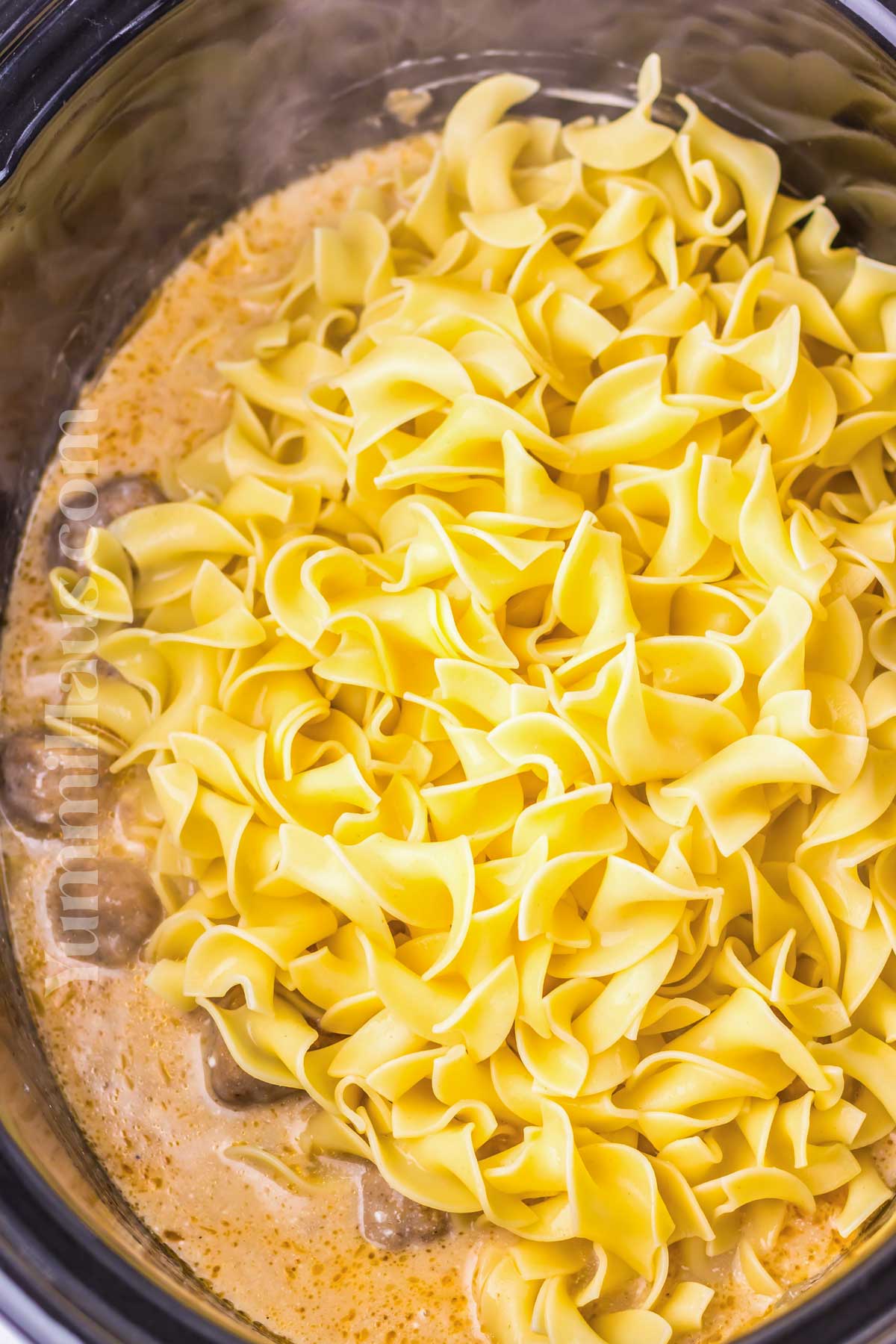 egg noodles in the slow cooker