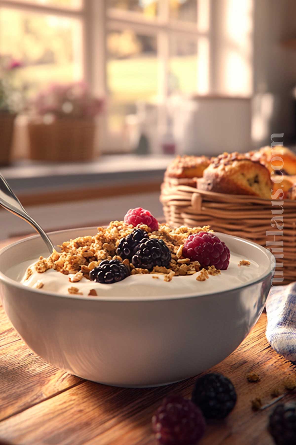 morning meal with granola and berries