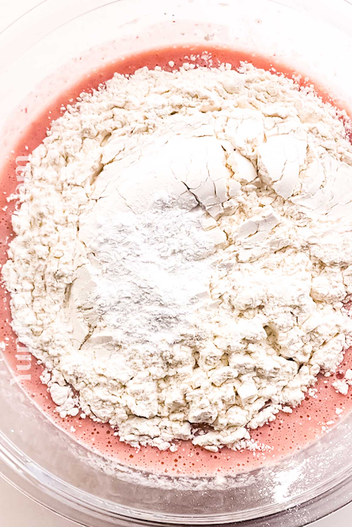 mixing the quick bread batter