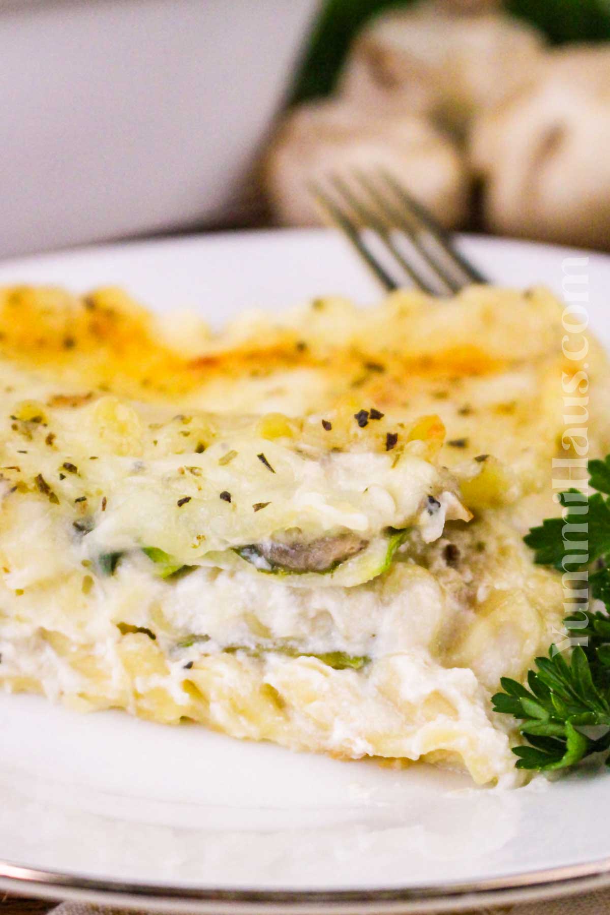 lasagna with creamy white sauce