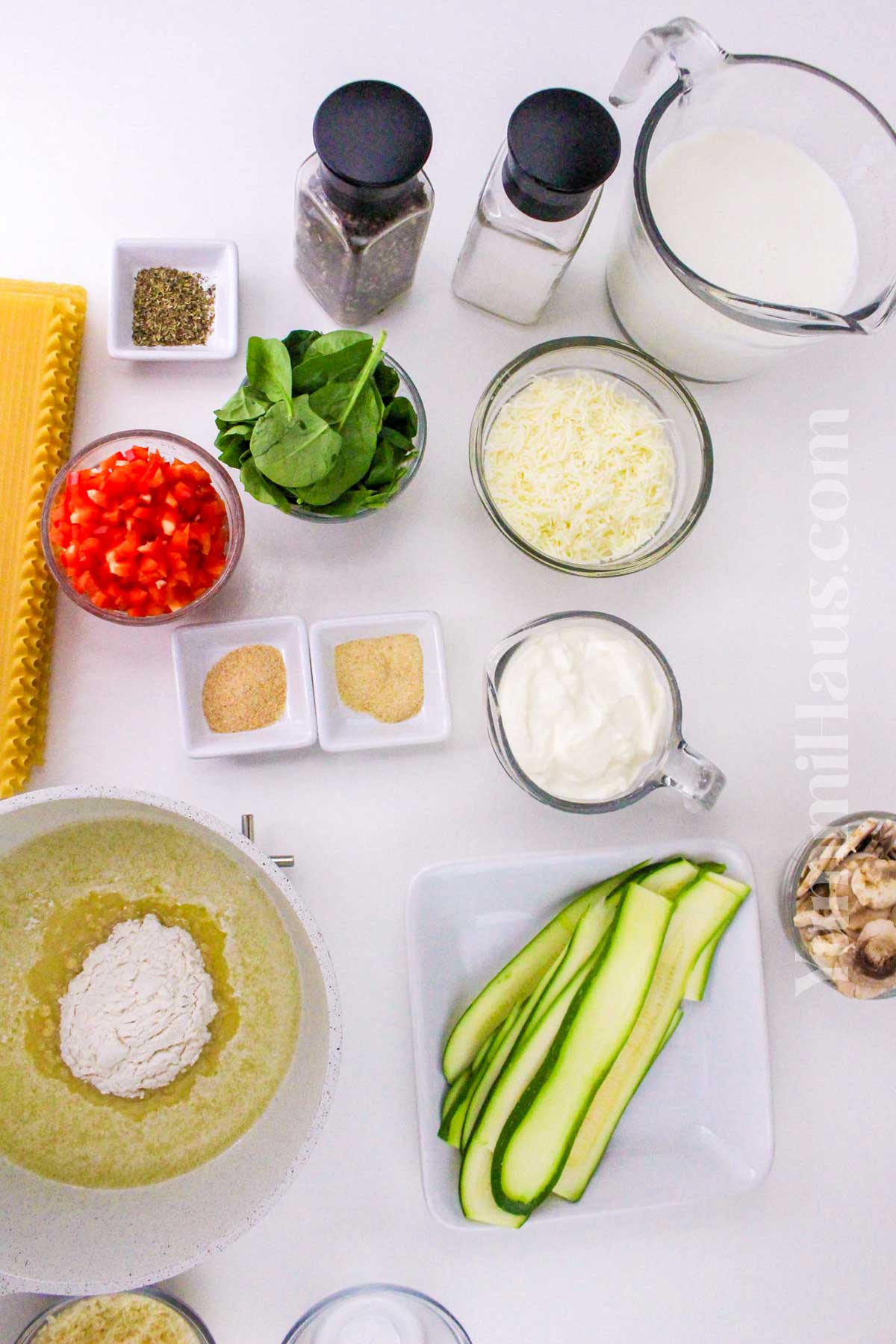 Vegetable Lasagna in White Sauce ingredients