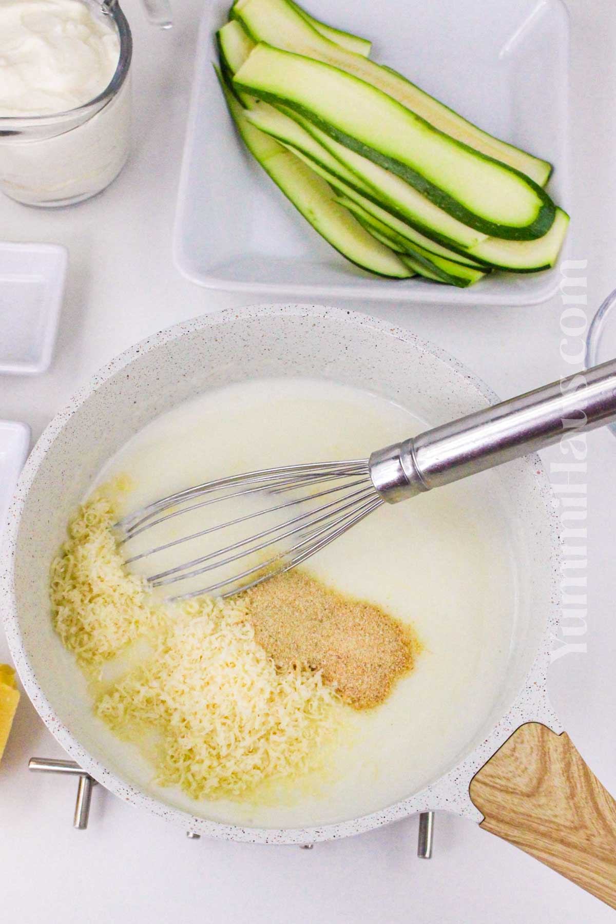 making the white sauce