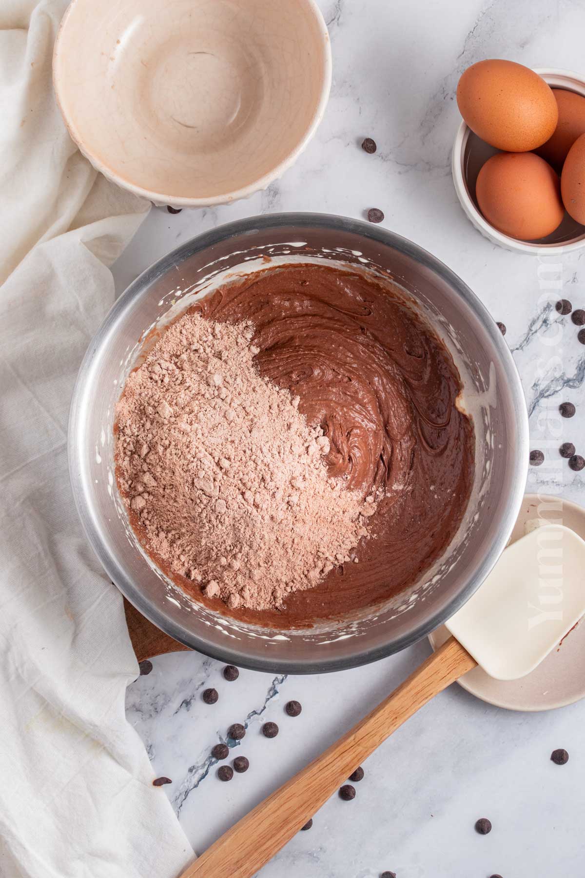 mixing the batter/dough