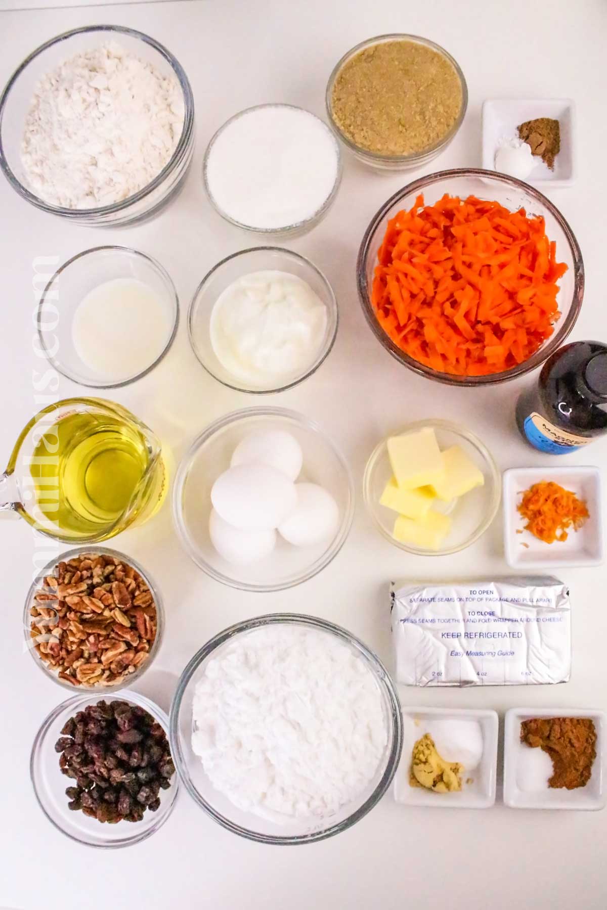 Carrot Cake ingredients