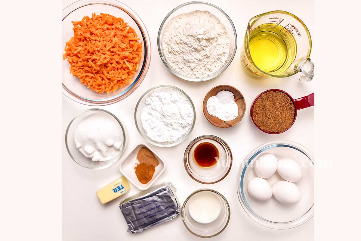 Carrot Bundt Cake ingredients