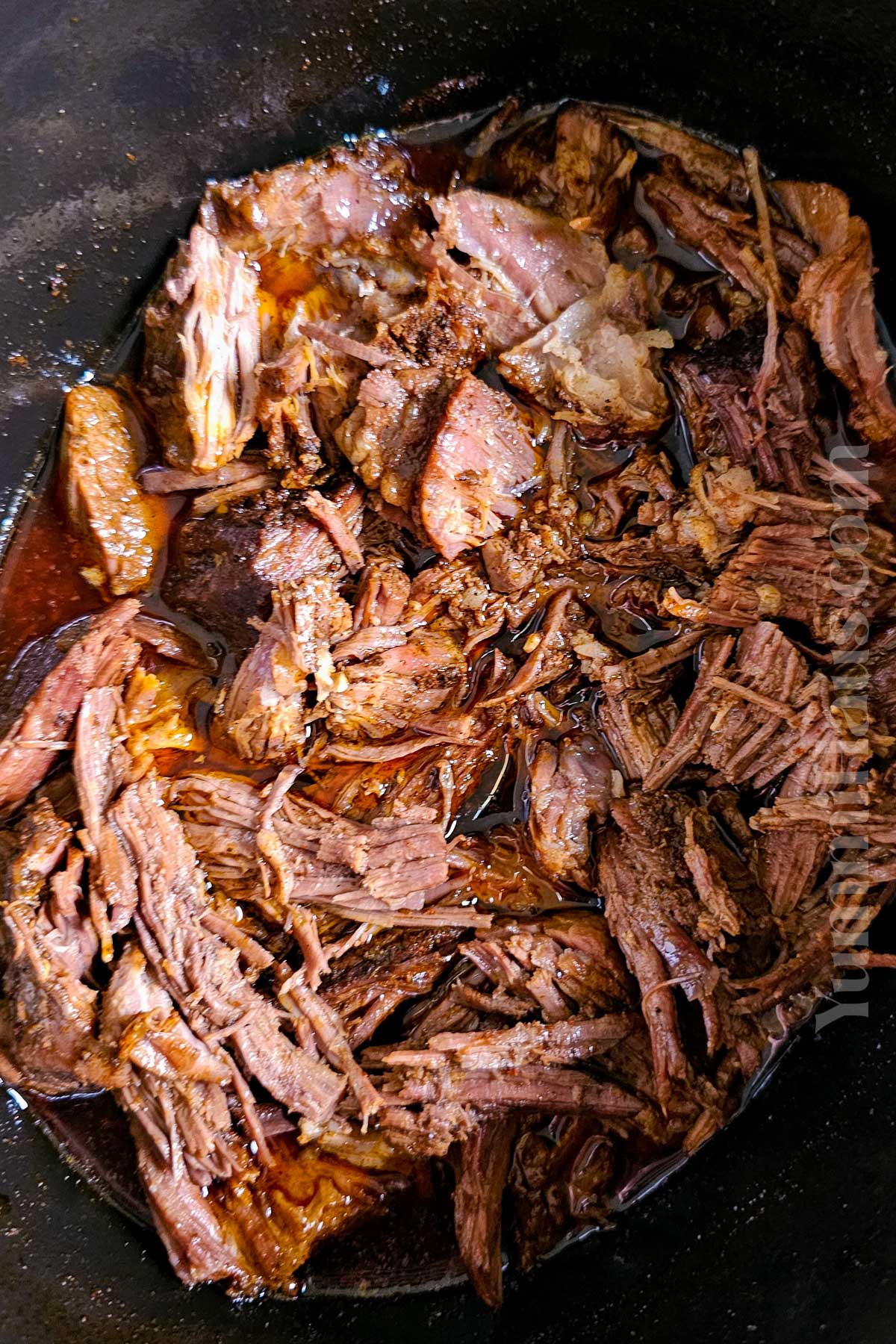 pulled beef in the Crockpot