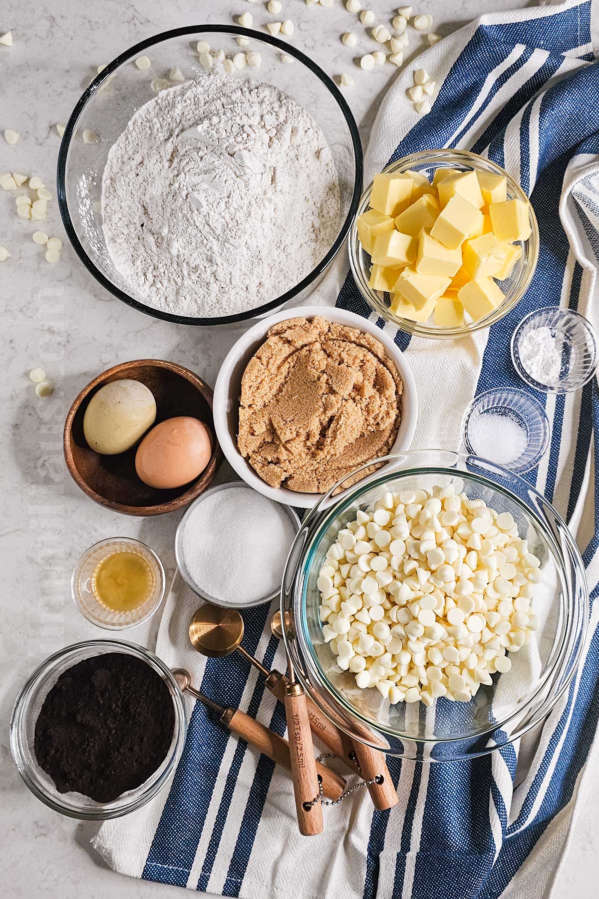 White Chocolate Chocolate Cookie ingredients