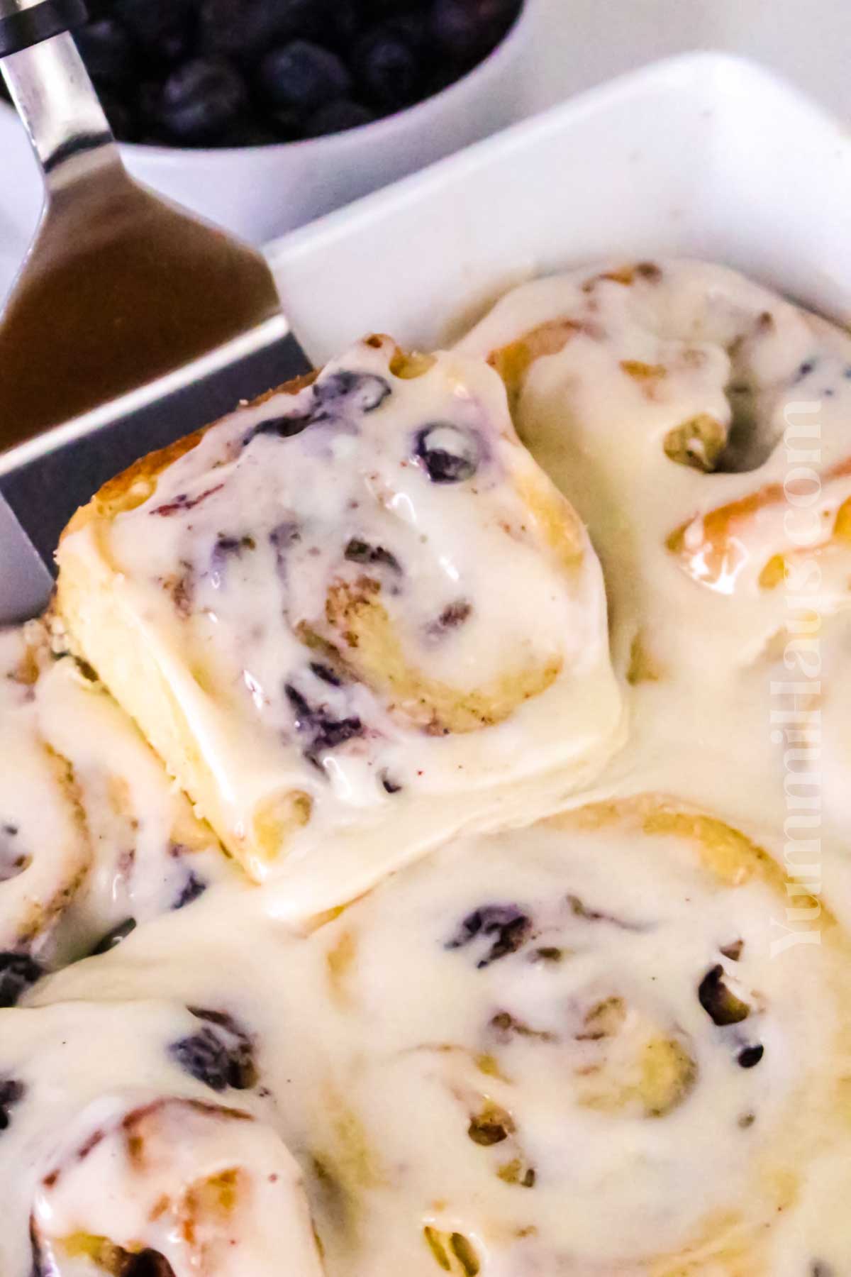 baked rolls with berries