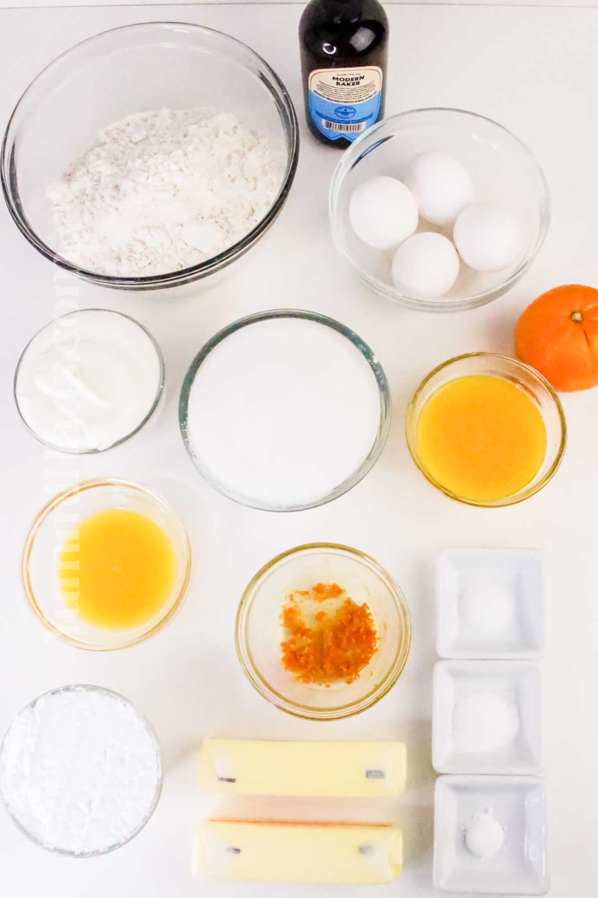 Orange Pound Cake ingredients